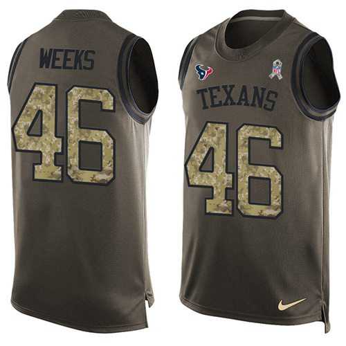Nike Houston Texans #46 Jon Weeks Green Men's Stitched NFL Limited Salute To Service Tank Top Jersey