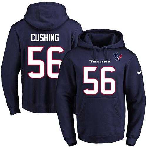 Nike Houston Texans #56 Brian Cushing Navy Blue Name & Number Pullover NFL Hoodie