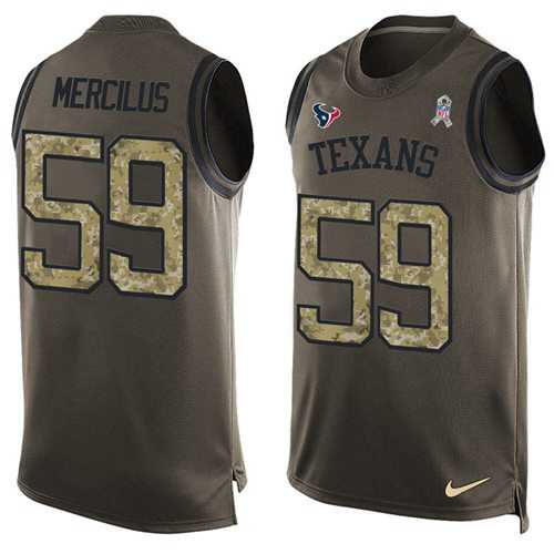 Nike Houston Texans #59 Whitney Mercilus Green Men's Stitched NFL Limited Salute To Service Tank Top Jersey