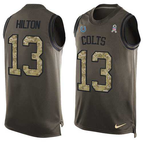 Nike Indianapolis Colts #13 T.Y. Hilton Green Men's Stitched NFL Limited Salute To Service Tank Top Jersey
