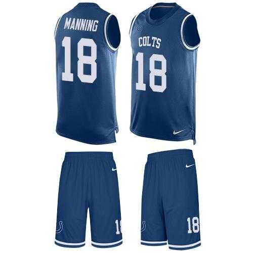 Nike Indianapolis Colts #18 Peyton Manning Royal Blue Team Color Men's Stitched NFL Limited Tank Top Suit Jersey