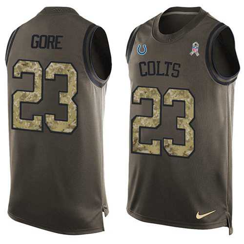 Nike Indianapolis Colts #23 Frank Gore Green Men's Stitched NFL Limited Salute To Service Tank Top Jersey