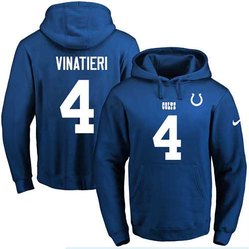 Nike Indianapolis Colts #4 Adam Vinatieri Royal Blue Name & Number Pullover NFL Hoodie