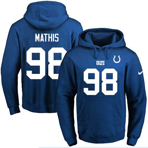 Nike Indianapolis Colts #98 Robert Mathis Royal Blue Name & Number Pullover NFL Hoodie