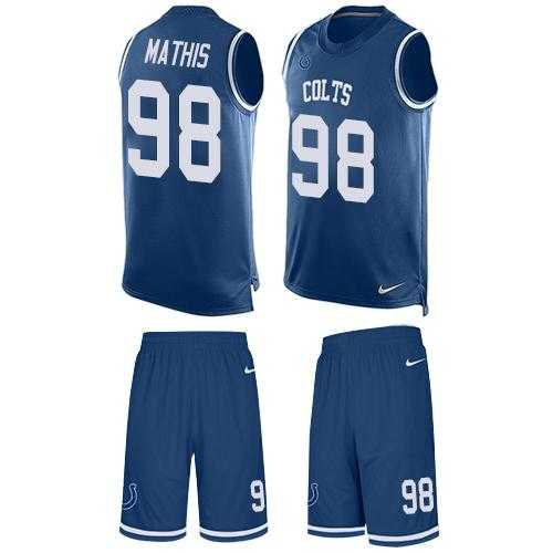 Nike Indianapolis Colts #98 Robert Mathis Royal Blue Team Color Men's Stitched NFL Limited Tank Top Suit Jersey