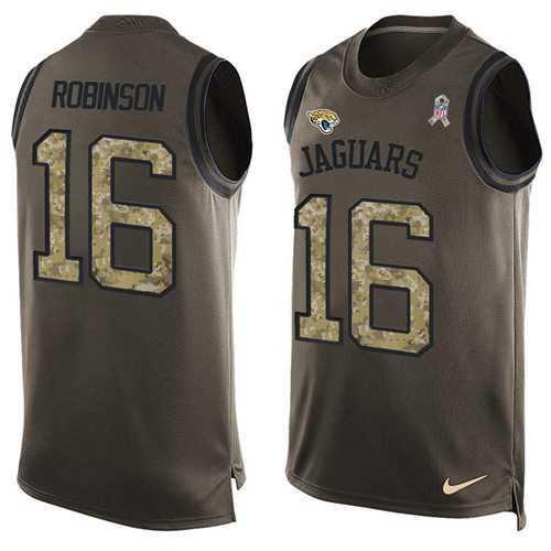 Nike Jacksonville Jaguars #16 Denard Robinson Green Men's Stitched NFL Limited Salute To Service Tank Top Jersey
