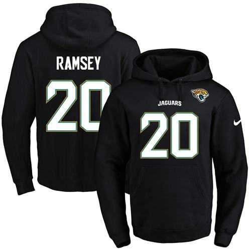 Nike Jacksonville Jaguars #20 Jalen Ramsey Black Name & Number Pullover NFL Hoodie