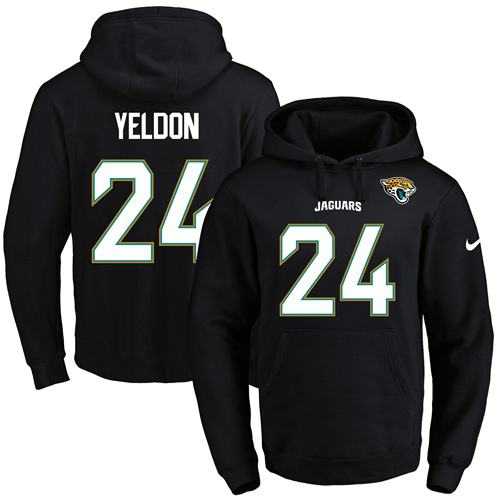 Nike Jacksonville Jaguars #24 T.J. Yeldon Black Name & Number Pullover NFL Hoodie