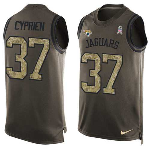 Nike Jacksonville Jaguars #37 John Cyprien Green Men's Stitched NFL Limited Salute To Service Tank Top Jersey