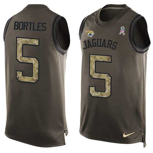 Nike Jacksonville Jaguars #5 Blake Bortles Green Men's Stitched NFL Limited Salute To Service Tank Top Jersey