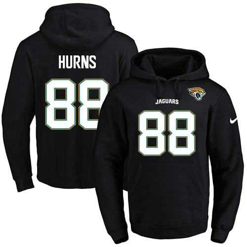 Nike Jacksonville Jaguars #88 Allen Hurns Black Name & Number Pullover NFL Hoodie