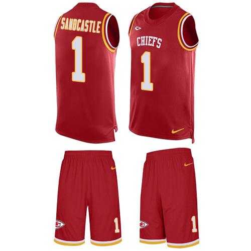 Nike Kansas City Chiefs #1 Leon Sandcastle Red Team Color Men's Stitched NFL Limited Tank Top Suit Jersey