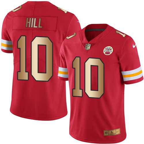 Nike Kansas City Chiefs #10 Tyreek Hill Red Men's Stitched NFL Limited Gold Rush Jersey