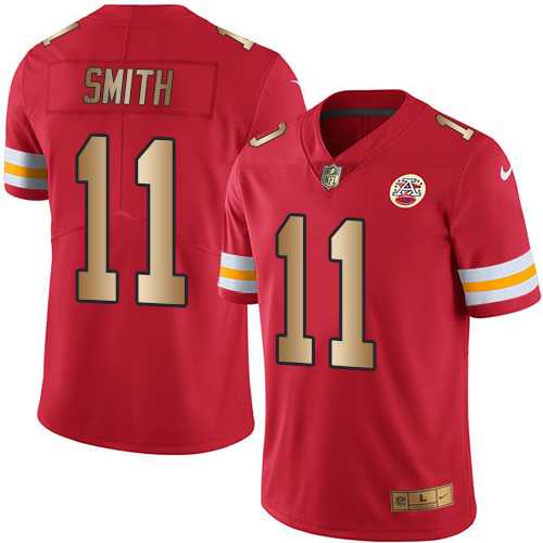 Nike Kansas City Chiefs #11 Alex Smith Red Men's Stitched NFL Limited Gold Rush Jersey