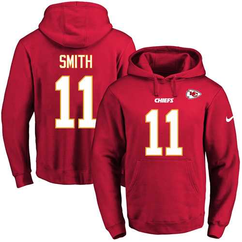 Nike Kansas City Chiefs #11 Alex Smith Red Name & Number Pullover NFL Hoodie