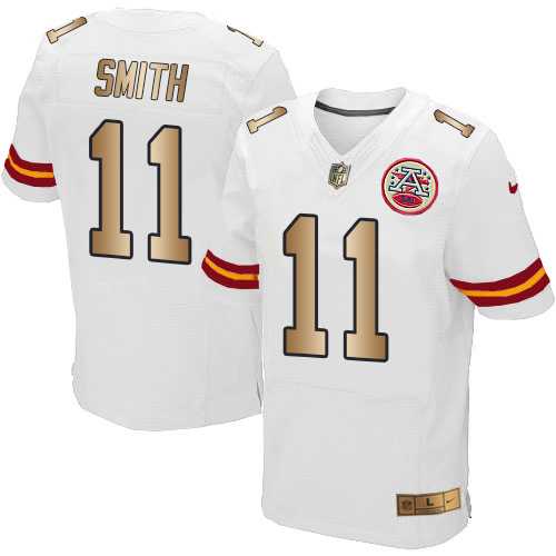 Nike Kansas City Chiefs #11 Alex Smith White Men's Stitched NFL Elite Gold Jersey