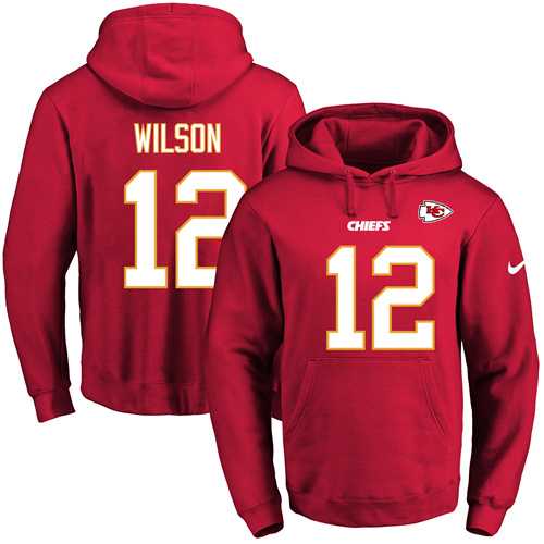 Nike Kansas City Chiefs #12 Albert Wilson Red Name & Number Pullover NFL Hoodie