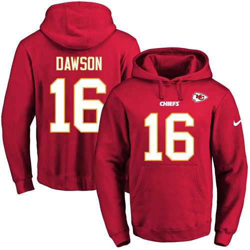 Nike Kansas City Chiefs #16 Len Dawson Red Name & Number Pullover NFL Hoodie