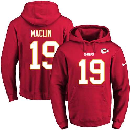 Nike Kansas City Chiefs #19 Jeremy Maclin Red Name & Number Pullover NFL Hoodie