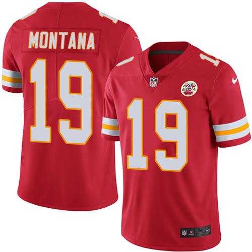 Nike Kansas City Chiefs #19 Joe Montana Red Men's Stitched NFL Limited Rush Jersey