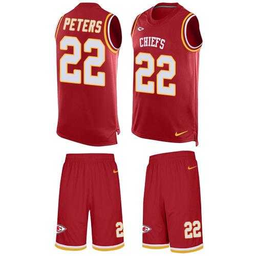 Nike Kansas City Chiefs #22 Marcus Peters Red Team Color Men's Stitched NFL Limited Tank Top Suit Jersey