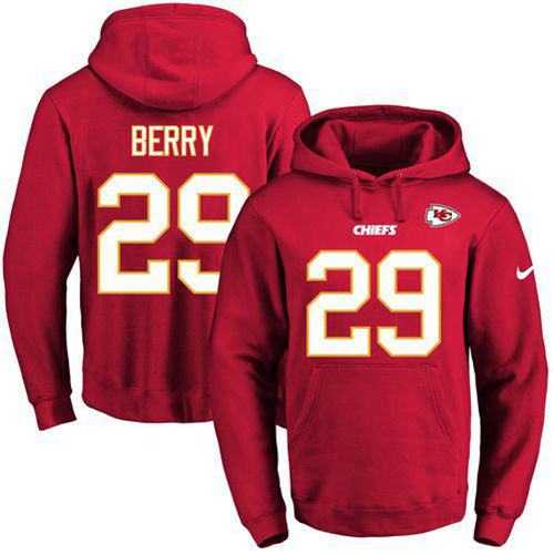 Nike Kansas City Chiefs #29 Eric Berry Red Name & Number Pullover NFL Hoodie