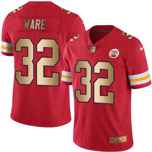 Nike Kansas City Chiefs #32 Spencer Ware Red Men's Stitched NFL Limited Gold Rush Jersey