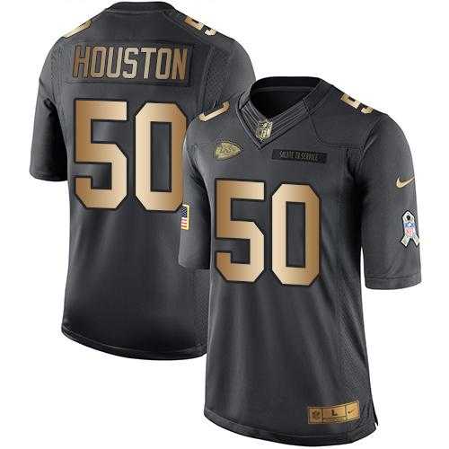 Nike Kansas City Chiefs #50 Justin Houston Anthracite Men's Stitched NFL Limited Gold Salute To Service Jersey