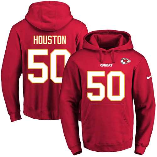 Nike Kansas City Chiefs #50 Justin Houston Red Name & Number Pullover NFL Hoodie