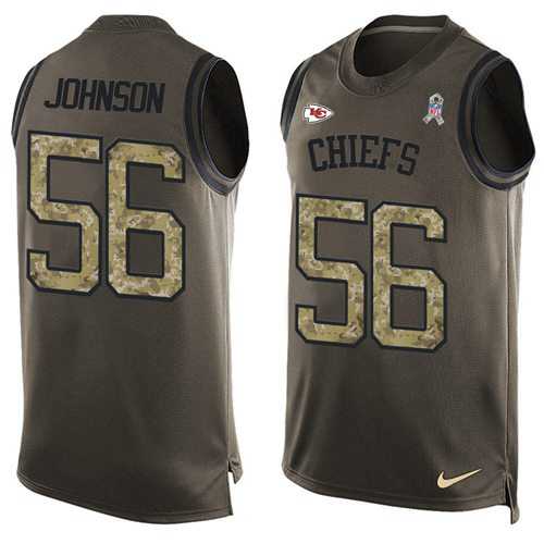 Nike Kansas City Chiefs #56 Derrick Johnson Green Men's Stitched NFL Limited Salute To Service Tank Top Jersey