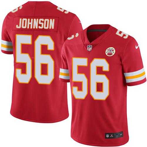 Nike Kansas City Chiefs #56 Derrick Johnson Red Men's Stitched NFL Limited Rush Jersey