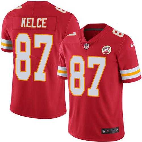 Nike Kansas City Chiefs #87 Travis Kelce Red Men's Stitched NFL Limited Rush Jersey