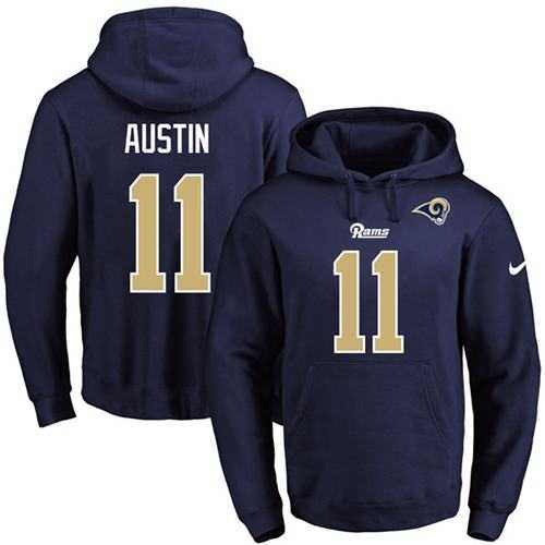 Nike Los Angeles Rams #11 Tavon Austin Navy Blue Name & Number Pullover NFL Hoodie