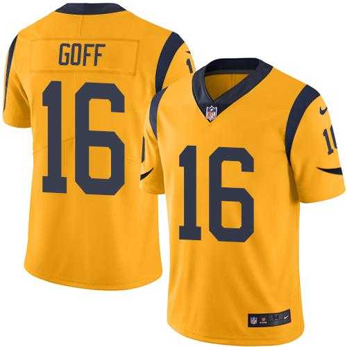 Nike Los Angeles Rams #16 Jared Goff Gold Men's Stitched NFL Limited Rush Jersey Nike Los Angeles Rams #16 Jared Goff Gold Men's Stitched NFL Limited Rush Jersey