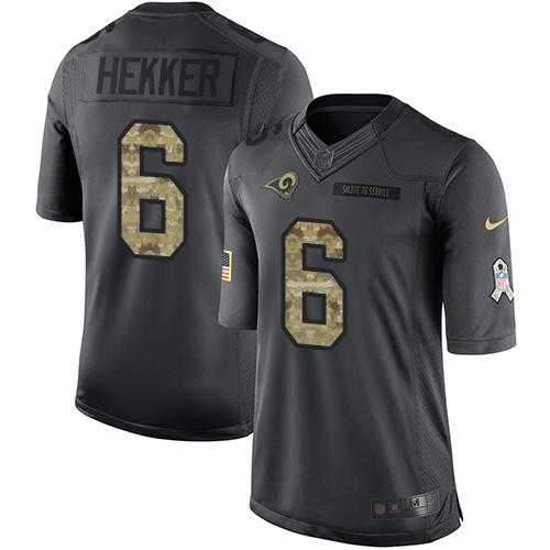 Nike Los Angeles Rams #6 Johnny Hekker Black Men's Stitched NFL Limited 2016 Salute to Service Jersey