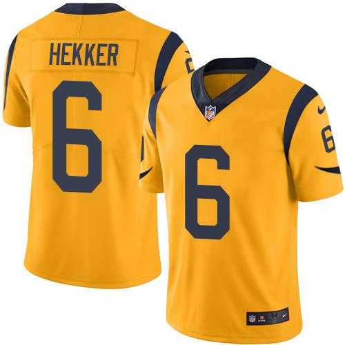 Nike Los Angeles Rams #6 Johnny Hekker Gold Men's Stitched NFL Limited Rush Jersey