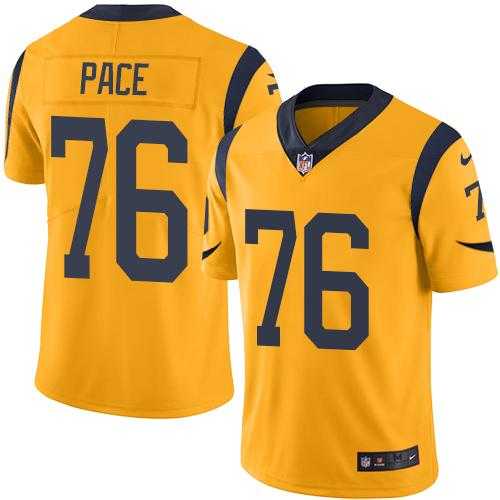 Nike Los Angeles Rams #76 Orlando Pace Gold Men's Stitched NFL Limited Rush Jersey