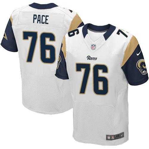 Nike Los Angeles Rams #76 Orlando Pace White Men's Stitched NFL Elite Jersey