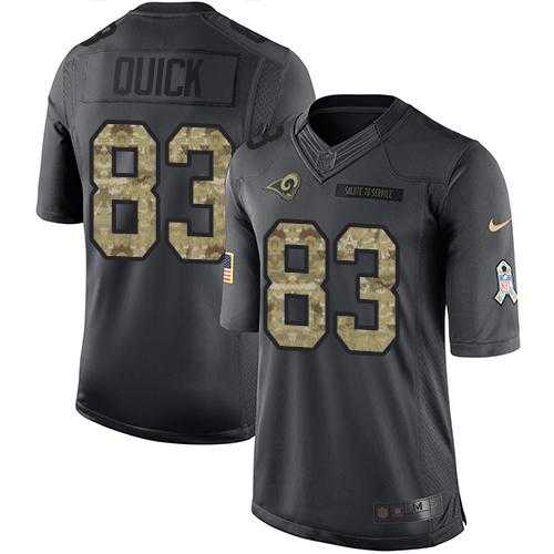 Nike Los Angeles Rams #83 Brian Quick Black Men's Stitched NFL Limited 2016 Salute to Service Jersey