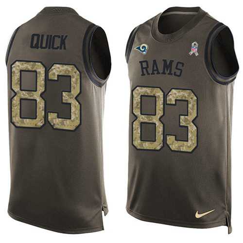 Nike Los Angeles Rams #83 Brian Quick Green Men's Stitched NFL Limited Salute To Service Tank Top Jersey
