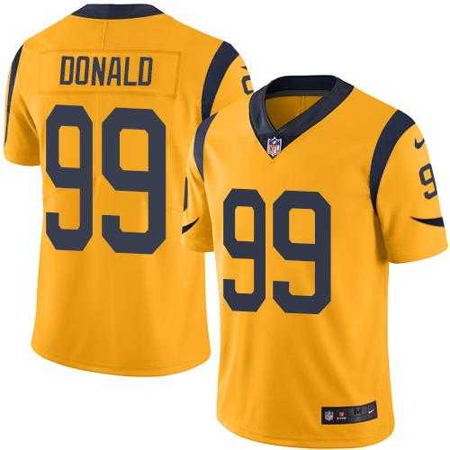 Nike Los Angeles Rams #99 Aaron Donald Gold Men's Stitched NFL Limited Rush Jersey