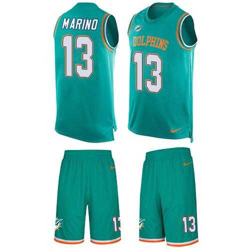 Nike Miami Dolphins #13 Dan Marino Aqua Green Team Color Men's Stitched NFL Limited Tank Top Suit Jersey