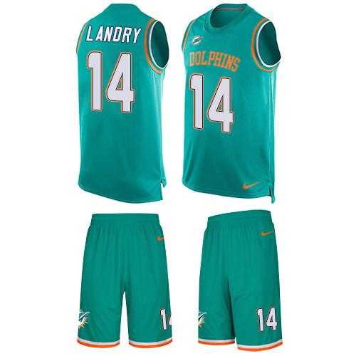 Nike Miami Dolphins #14 Jarvis Landry Aqua Green Team Color Men's Stitched NFL Limited Tank Top Suit Jersey
