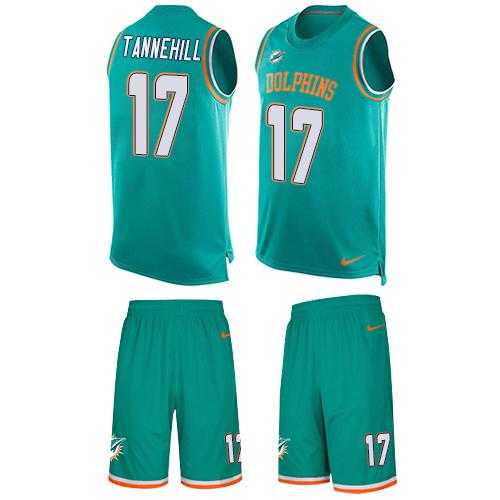 Nike Miami Dolphins #17 Ryan Tannehill Aqua Green Team Color Men's Stitched NFL Limited Tank Top Suit Jersey