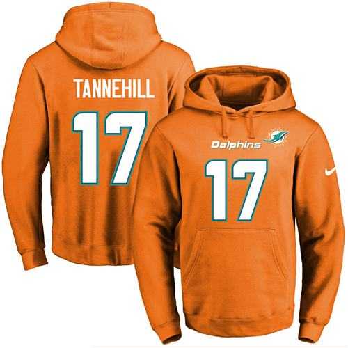 Nike Miami Dolphins #17 Ryan Tannehill Orange Name & Number Pullover NFL Hoodie