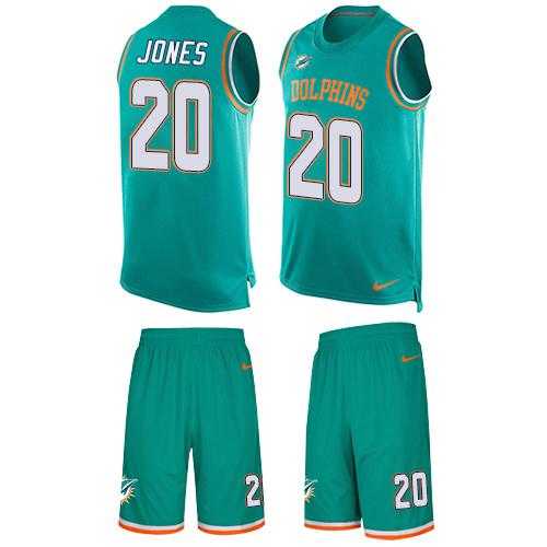 Nike Miami Dolphins #20 Reshad Jones Aqua Green Team Color Men's Stitched NFL Limited Tank Top Suit Jersey