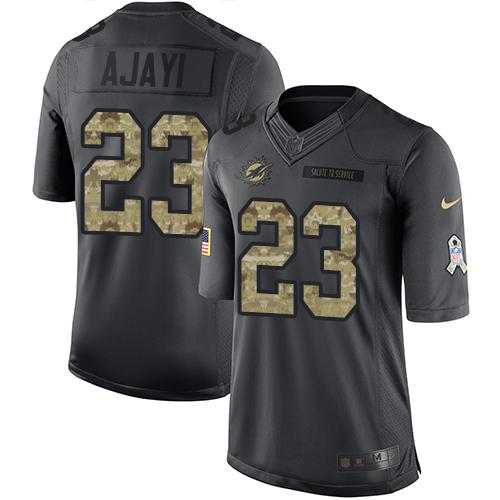 Nike Miami Dolphins #23 Jay Ajayi Black Men's Stitched NFL Limited 2016 Salute to Service Jersey