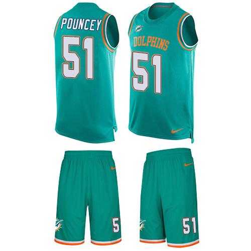 Nike Miami Dolphins #51 Mike Pouncey Aqua Green Team Color Men's Stitched NFL Limited Tank Top Suit Jersey