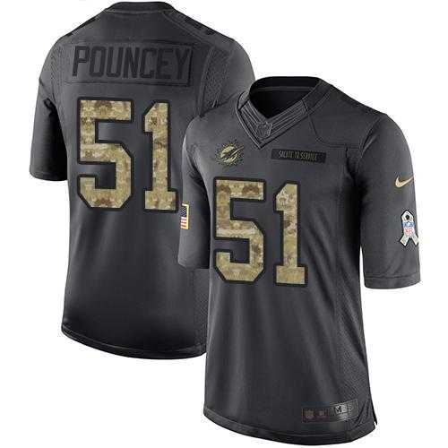 Nike Miami Dolphins #51 Mike Pouncey Black Men's Stitched NFL Limited 2016 Salute to Service Jersey
