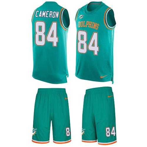 Nike Miami Dolphins #84 Jordan Cameron Aqua Green Team Color Men's Stitched NFL Limited Tank Top Suit Jersey